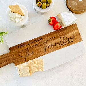 Engraved Marble Charcuterie Board, Custom Cutting Board, Engraved Housewarming Cutting Board, Wedding/ Engagement Gift, Gift for Couple image 10