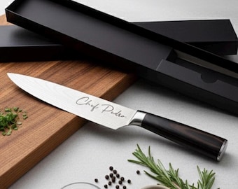 Cuchillo de chef grabado - Cuchillo de cocina de acero inoxidable personalizado