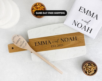 Marble Cutting Board, Wedding Gift, Housewarming Gift, Realtor Closing Gift, Engraved Cheese Board, Engagement Gift, New Home Decor
