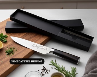 Cuchillo de chef grabado - Cuchillo de cocina personalizado de acero inoxidable