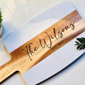 Marble Wood Cutting Board, Personalized Cutting Board, Gift For Couple, Wedding/Engagement Gift,Housewarming Gift, Engraved Cheese Board