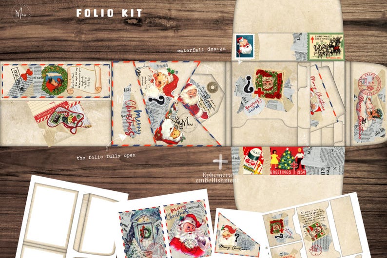 Christmas Junk Journal Kit: Vintage Santa Letters Folio (digital ...