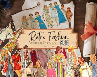 Vintage Frauen Mode Ephemera wählerisch geschnitten, 38 Stück, Junk Journal, Scrapbooking, Vintage FASHION, Journaling Aufkleber, Craft Ephemera, digitaler Download
