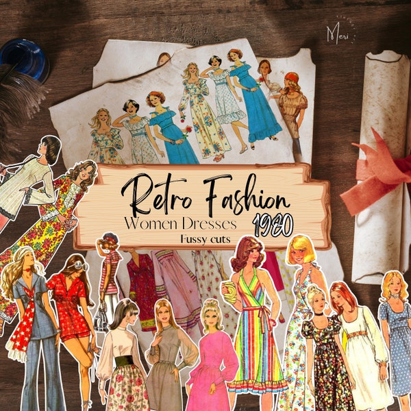 Vintage Women Fashion Ephemera fussy cut,38pc,junk Journal,Scrapbooking,Vintage FASHION,Journaling Sticker,Craft Ephemera,Digital Download