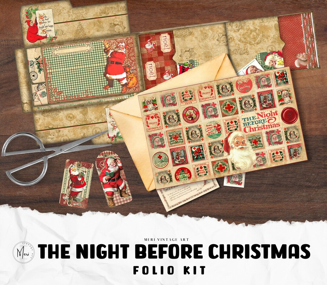 Christmas Folio, Junk Journal Kit, Folding Folio, Letters to Santa ...
