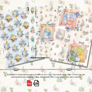 PETER RABBIT Junk Journal Kit, Printable Scrapbook Papers, Digital ...