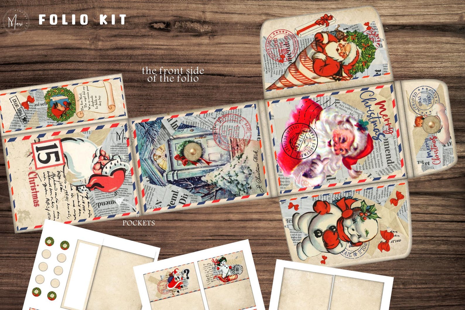 Christmas Junk Journal Kit: Vintage Santa Letters Folio (digital ...