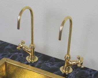 Brass Cold Deck-mount Water Dispenser, Unlacquered Brass Single hole Faucet , Kitchen Faucet Bathroom