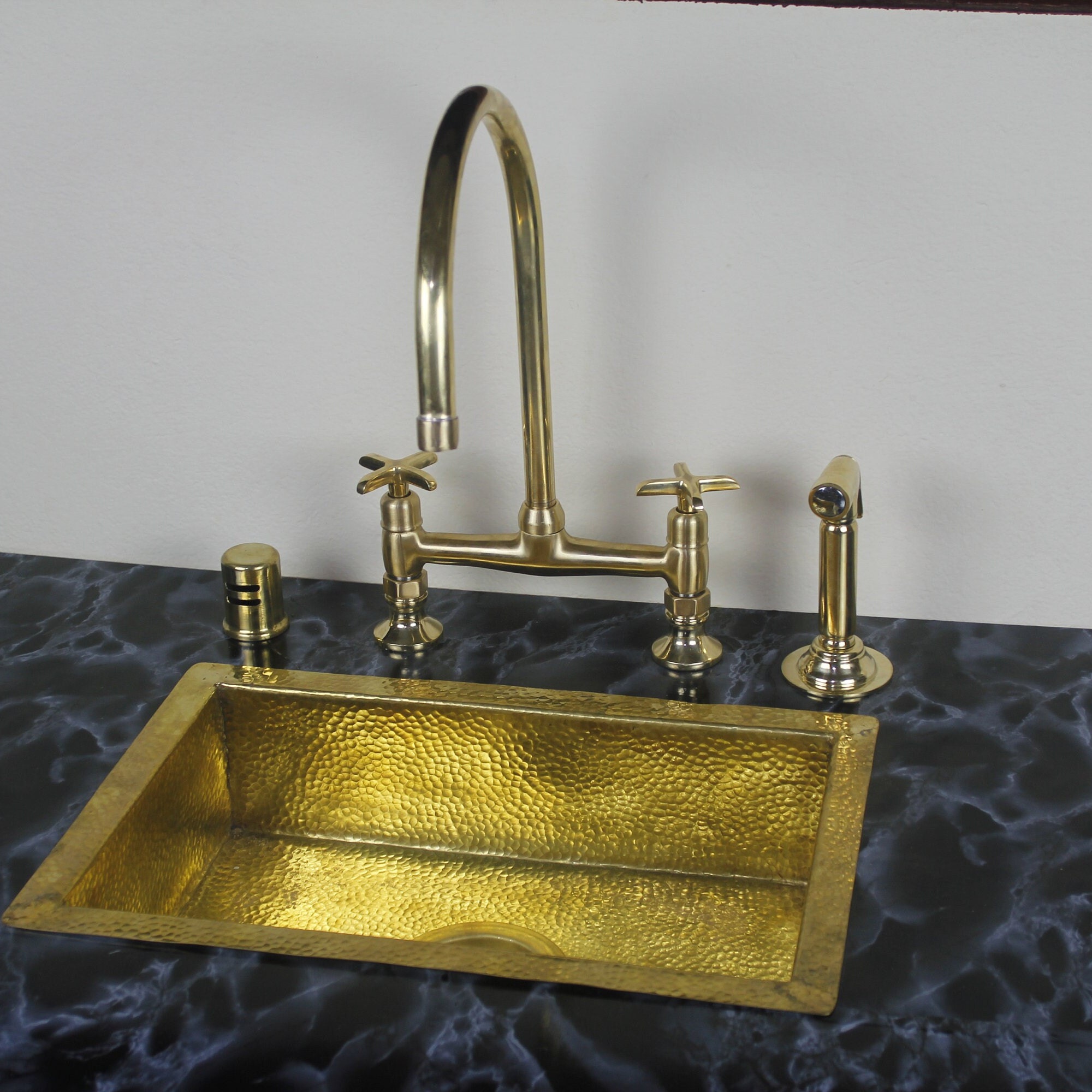 Solid Brass 8 Bridge Kitchen Faucet Straight Short Legs Etsy