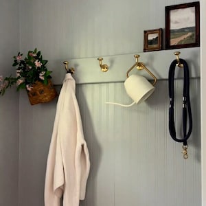 Handcrafted Unlacquered Brass Wall Hooks: Decorative Towel Hook