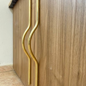 Modern Curved Arch Brass Cabinet Handle, 24 INCH Cabinet Pull Handles ...