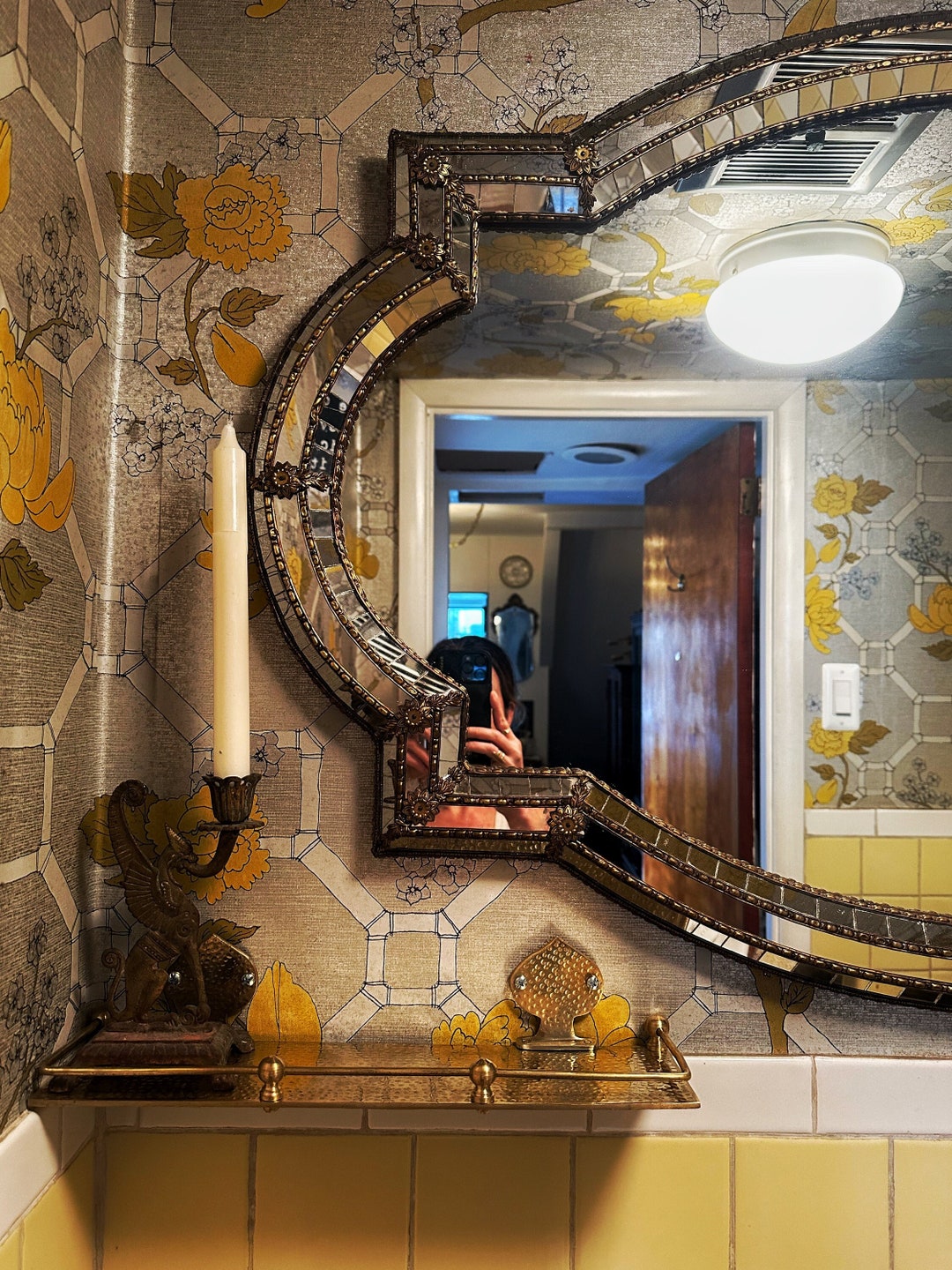 Moroccan Handmade Bathroom Shelf-engraved Solid Brass Wall Bathroom ...