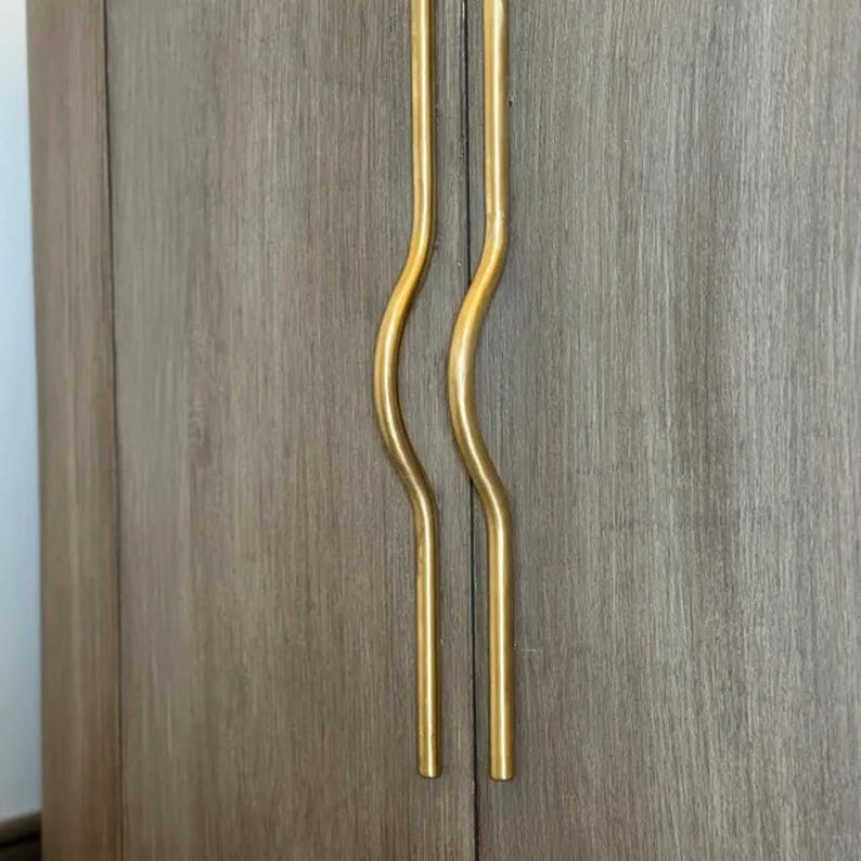 Modern Curved Arch Brass Cabinet Handle, 24 INCH Cabinet Pull Handles ...