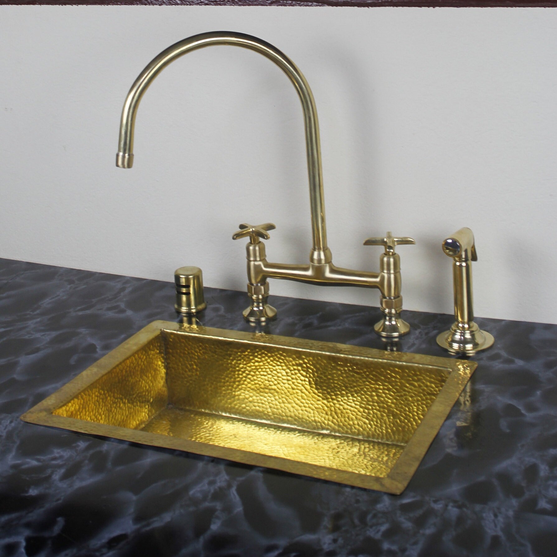Solid Brass 8 Bridge Kitchen Faucet Straight Short Legs Etsy