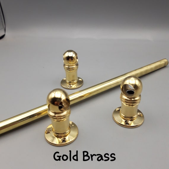 Brass Gallery Rail attaches to top perimeter of antique desks, bookcases, cabinets and shelving.