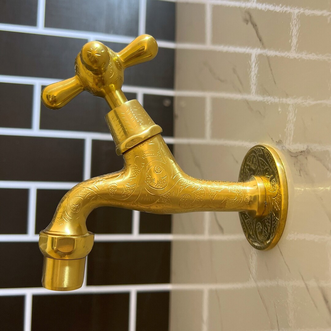 Unlacquered Brass Faucet, Moroccan Handmade Water Tap: A Touch of ...