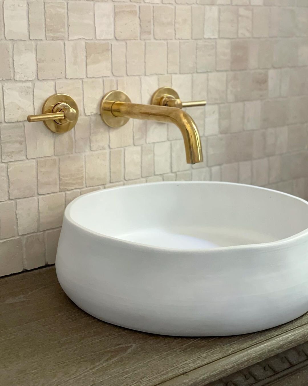 Unlacquered Solid Brass Wall Mountfaucet , Bathroom Faucet , Powder ...