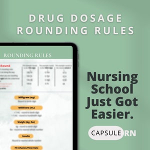 Rounding Rules Study Sheet | Nursing Dosage Calculations | Study Guide | Nursing School | Digital Download