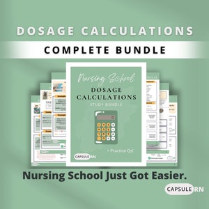 Nursing Dosage Calculations | Comprehensive Study Guide | Practice Qs | Nursing School | Digital Download