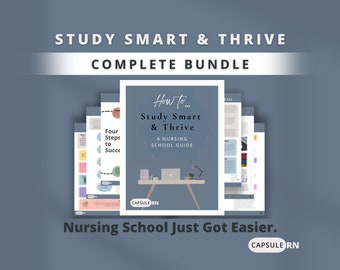 Nursing School Study Guide | Organization, Notes, & Tips (PDF Bundle)