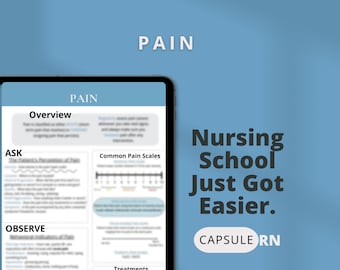 Pain Study Sheet | Nursing School Students | Digital Download