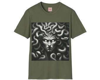 Medusa Graphic Unisex Softstyle T-Shirt - Mythical Art Tee for Casual Wear