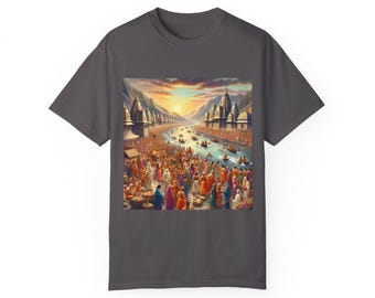 Mahakumbh Mela The Divine Gathering- Garment-Dyed T-Shirt