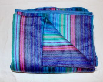 Ecuadorian Alpaca Blanket- Baby Blue and Purple