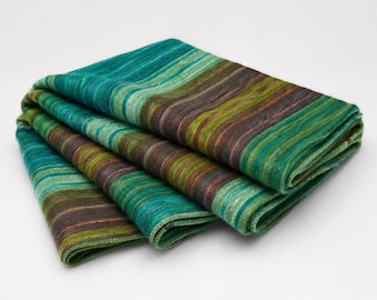 Emerald Green Blend Baby Alpaca Wool Throw Blanket