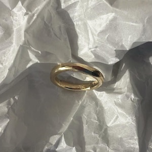 14k Gold organic wedding band