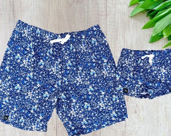 Maillots de bain assortis à fleurs Deep Sea Father Son