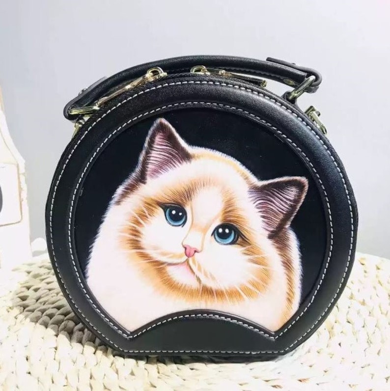 Custom Pet Portrait 3D Leather Carved and Painted Bag, Personalized Handbag, Hand Painted Purse for Pet Lovers image 9
