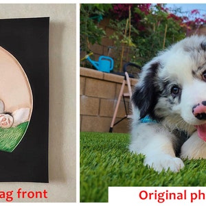Custom Pet Portrait 3D Leather Carved and Painted Bag, Personalized Handbag, Hand Painted Purse for Pet Lovers image 12