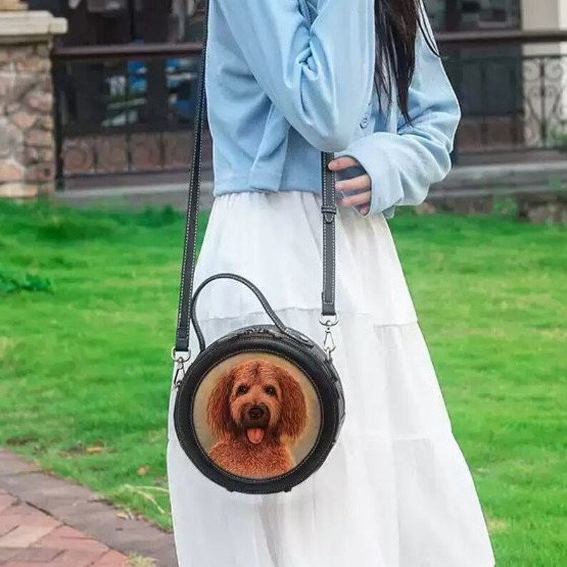 Custom Pet Portrait 3D Leather Carved and Painted Bag, Personalized Handbag, Hand Painted Purse for Pet Lovers image 11