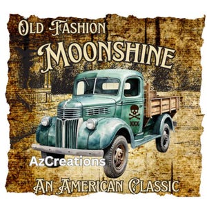 UV DTF DECAL / Moonshine Label / Moonshine Truck / Old Fashion Moonshine / Ready to Apply / Sticker