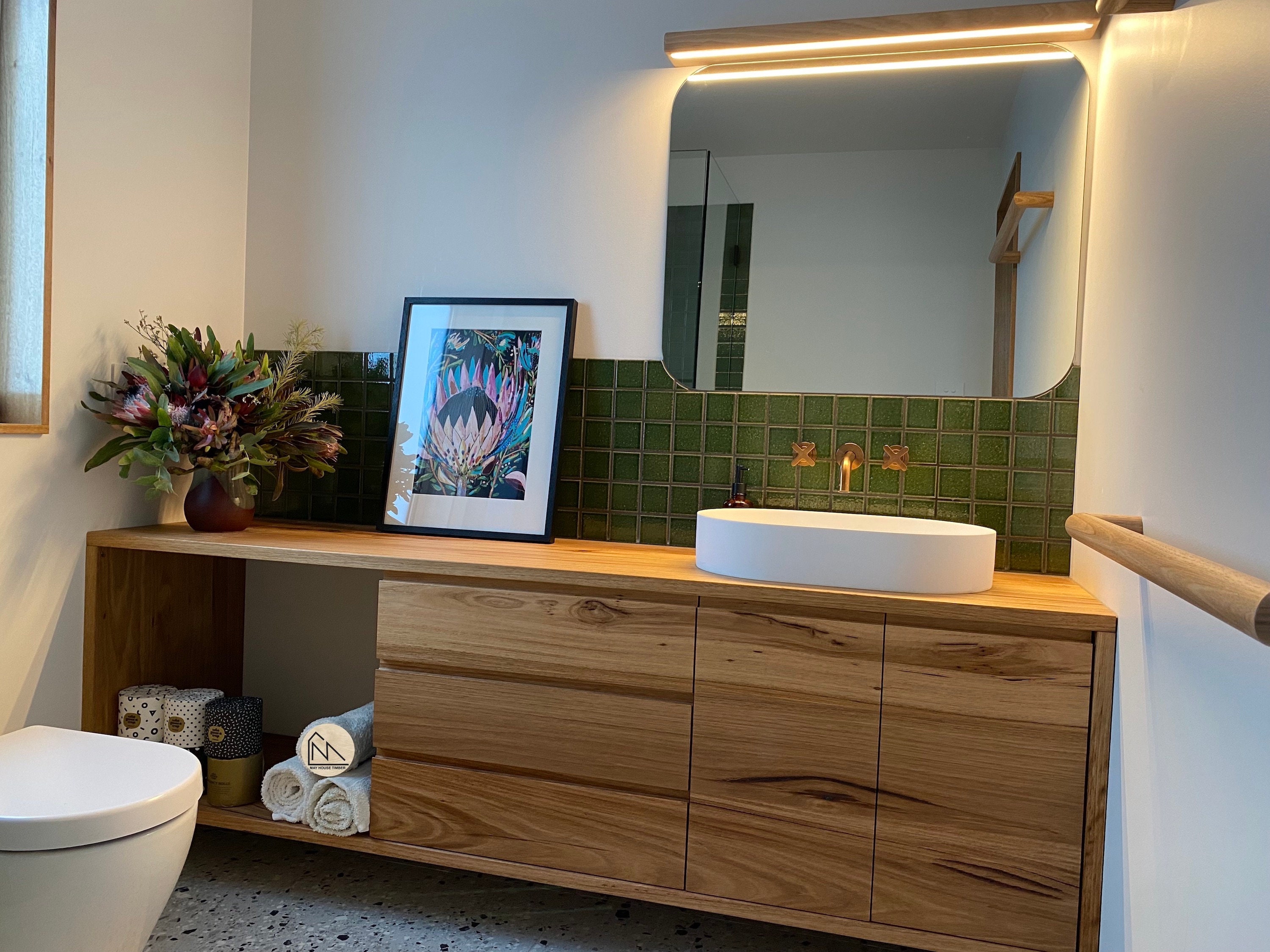 Tassie Oak Bathroom Vanities Tasmanian Made Woodworking Joinery Shaving Local Bespoke