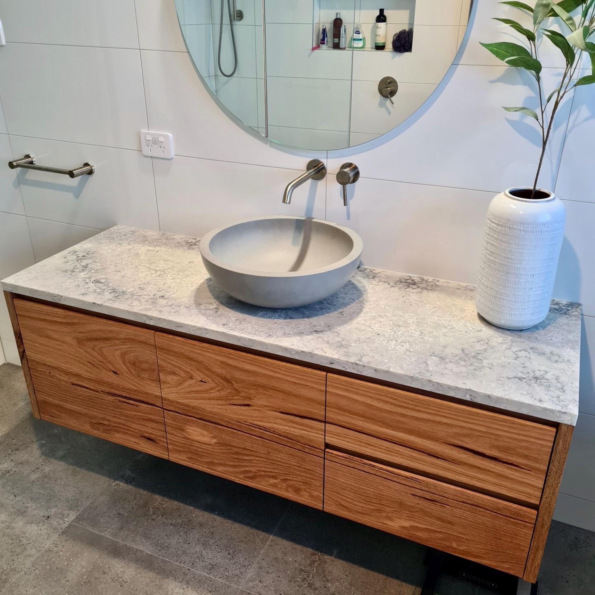 Timber Vanity Bathroom Cabinet Tasmanian Made Furniture Hobart Custom ...
