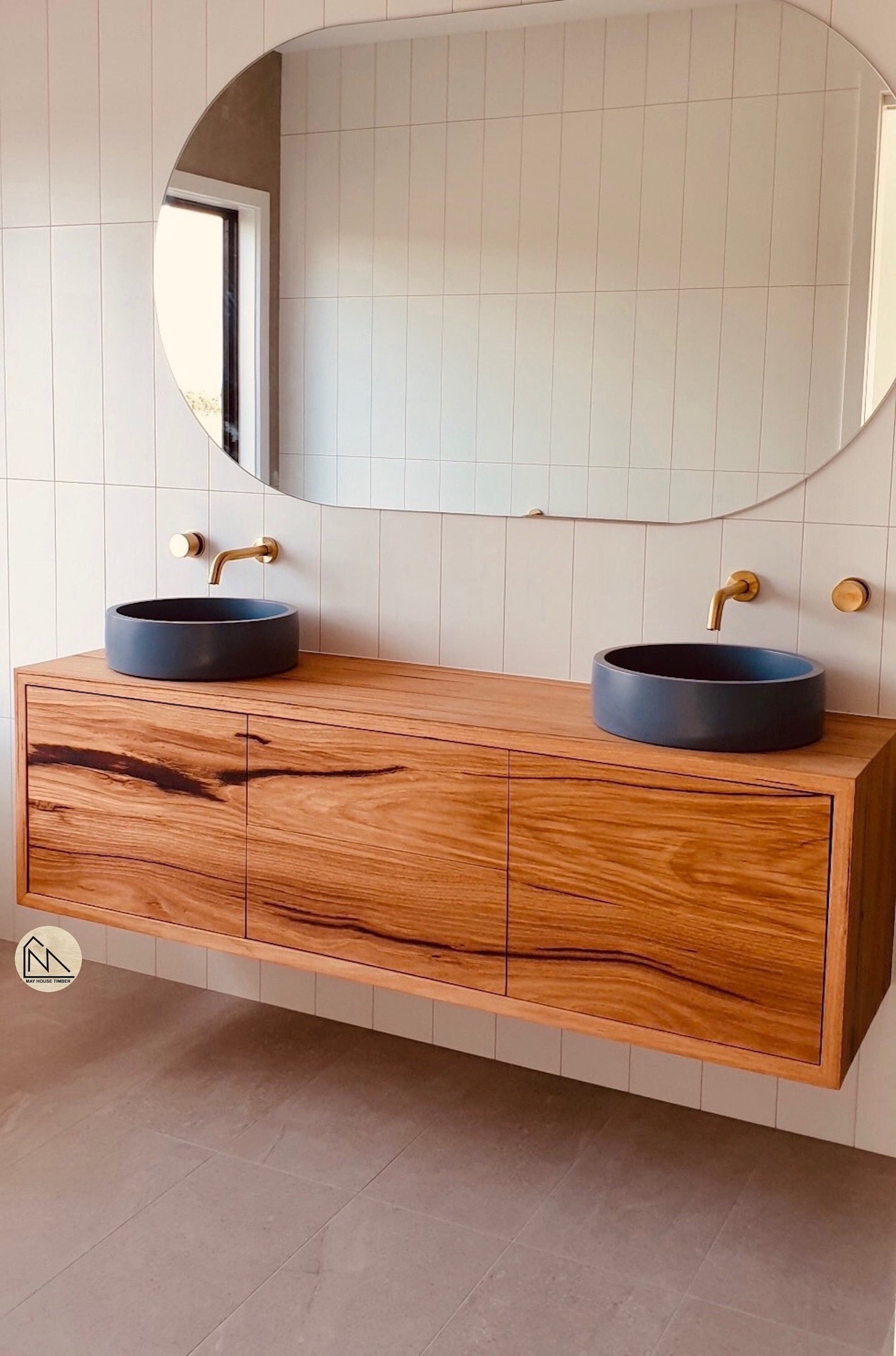 Timber Vanity Bathroom Cabinet Tasmanian Made Furniture Etsy UK