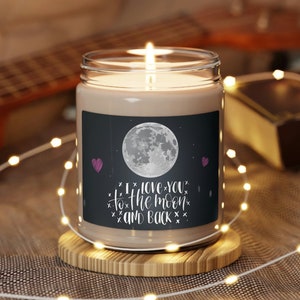 I Love You to the Moon and Back, 9oz Kerzengeschenk mit 5 Düften zur Auswahl, Liebevolle Botschaftskerze