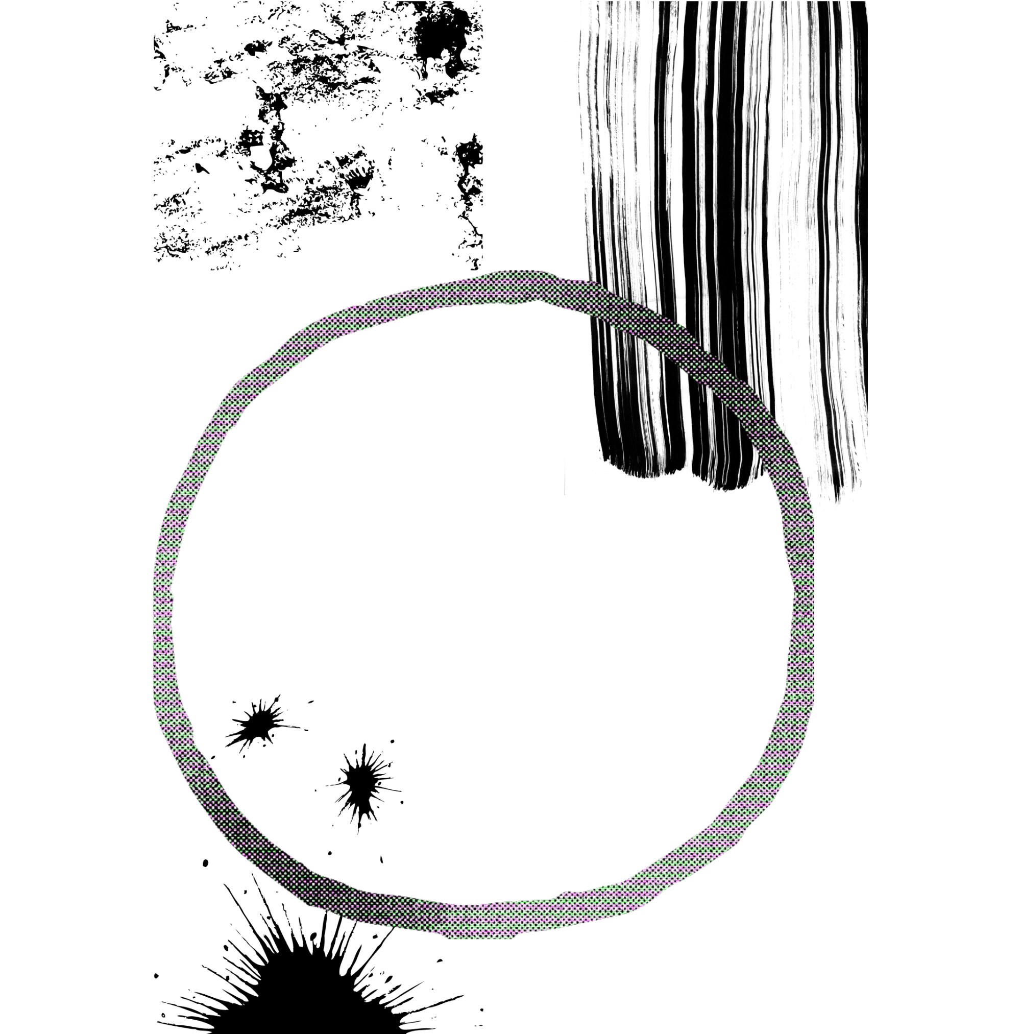 Modern, Abstract Art Print, Black & White Paint Splatter Geometric ...