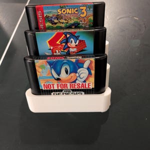 3D Printed 3 Slot Sega Mega Drive/Genesis Cartridge Display Stands