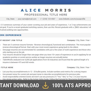 ATS Resume Template for Word, ATS Friendly Resume Template Google Docs | Executive Resume Template | 1, 2 page resume cover letter template