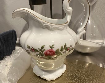 Moss Rose Pink Roses Porzellan Johann Haviland Bavaria Backstamp Creamer 1991-2008 Tadelloser Zustand