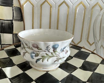 Royal Albert Brigadoon Bone China Open Sugar bowl England Thistle