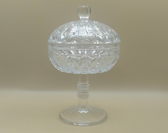 Crystal pedestal covered stem bowl Candy Dish