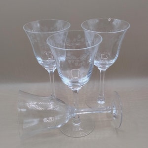 Vintage Lenox floral stemware wine glasses set of 4