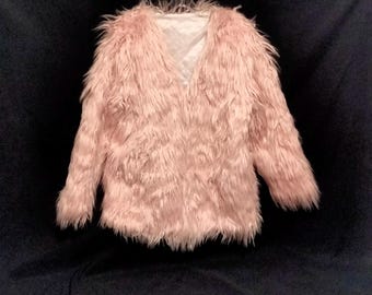 Pink faux fur jacket