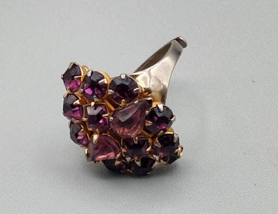 Vintage amethyst adjustable ring - image 12