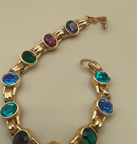 Swarovski oval multi colored crystal bracelet - image 4