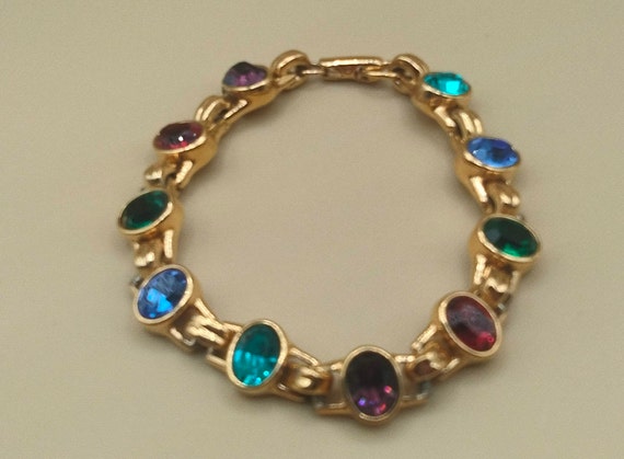 Swarovski oval multi colored crystal bracelet - image 6